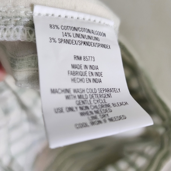 O'Neil Sommers Short White/ Green Striped Lightweight Summer Shorts size 28 - Picture 4 of 4